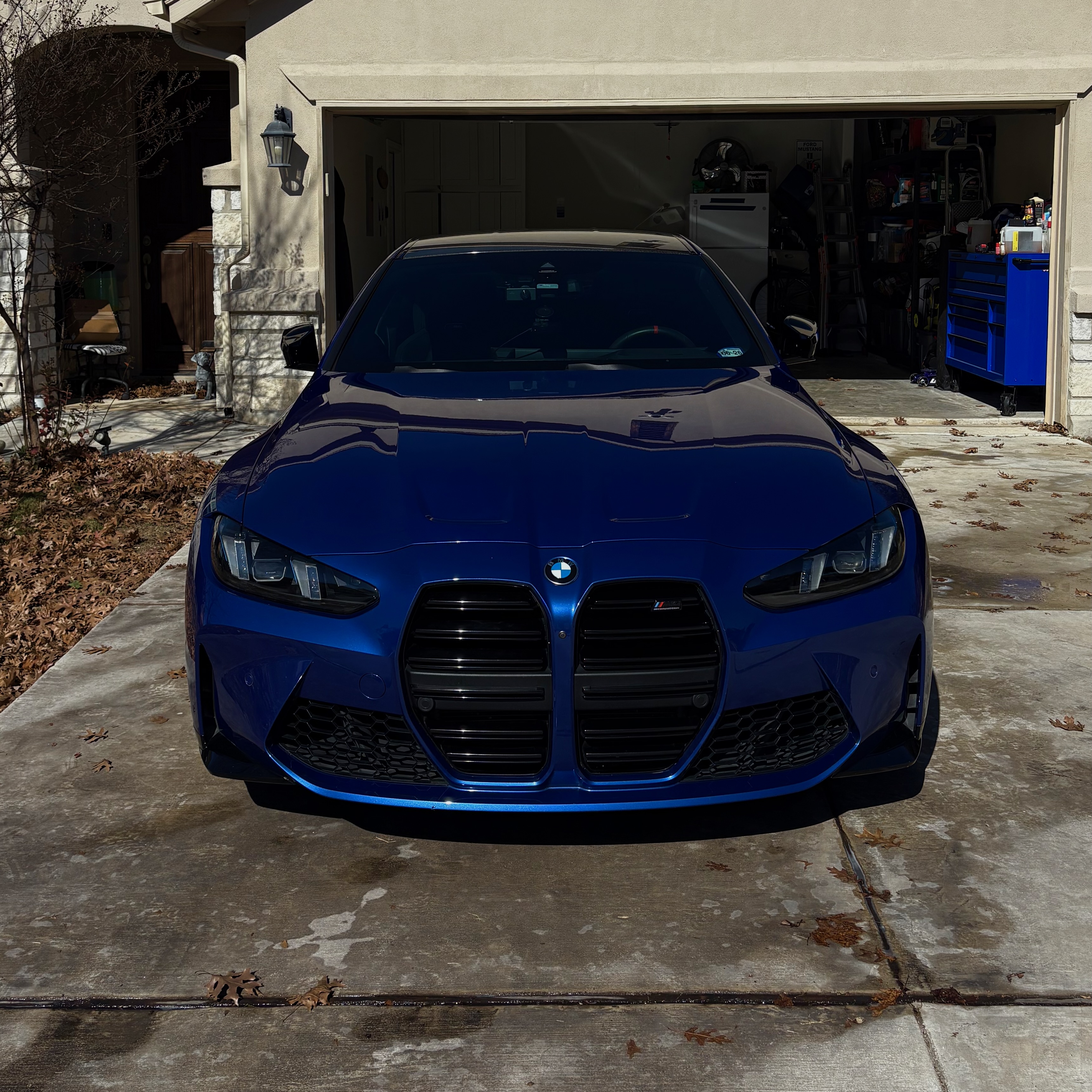 Paint Correction Service - Blue BMW with glossy finish