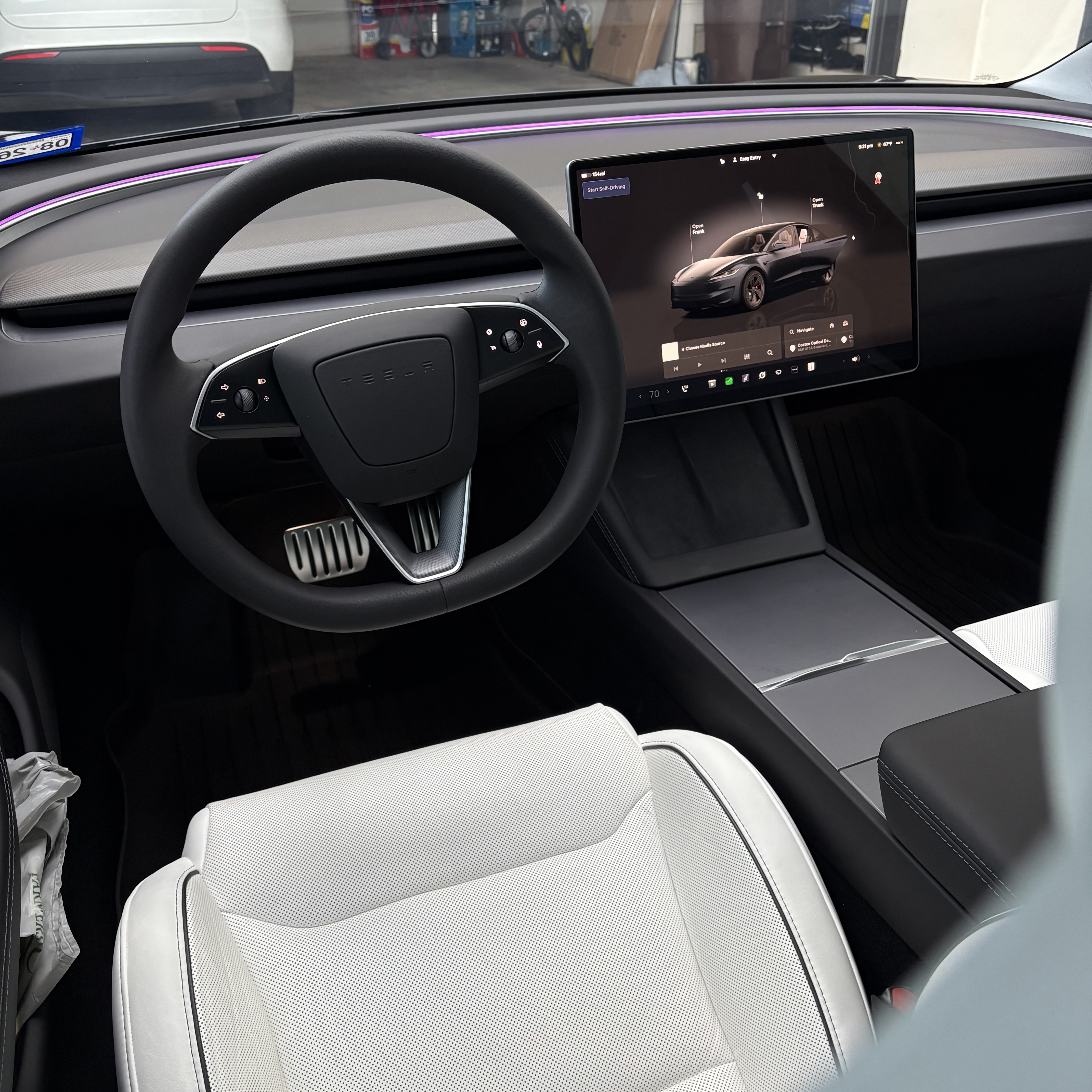 Interior Detail Service - Luxury car interior with white seats